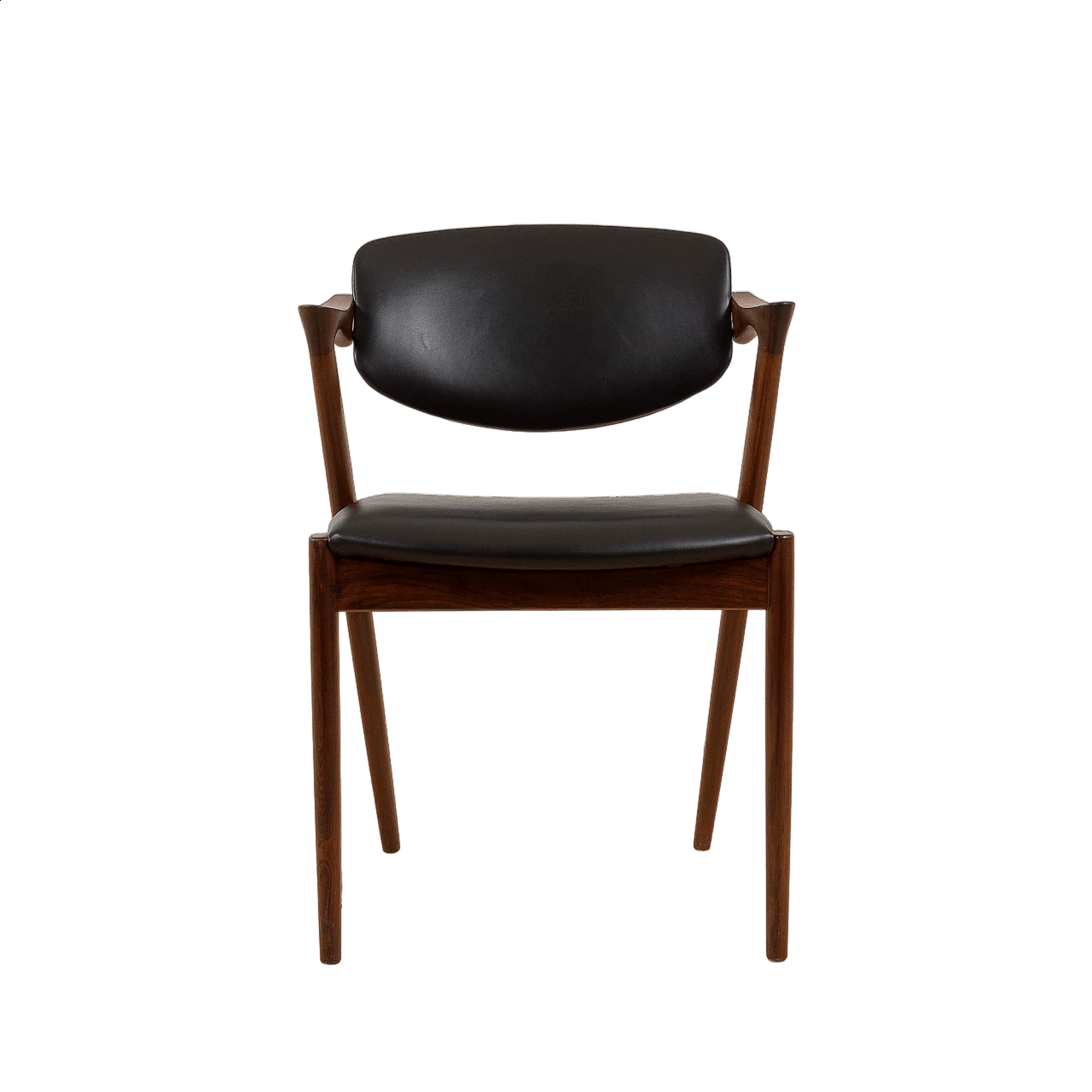 Rosewood and black leather chair model 42 by Kai Kristiansen, 1960s 12