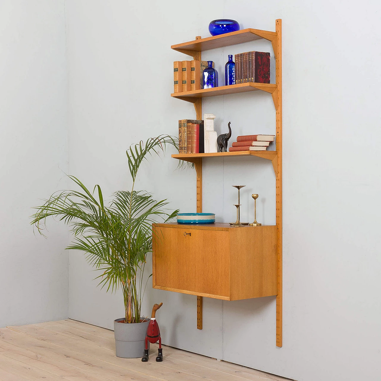 Oak wall cabinet with secretaire by Poul Cadovious, 1960s 1