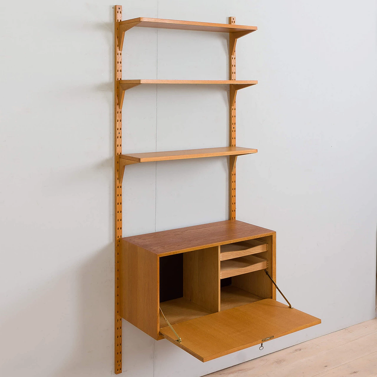 Oak wall cabinet with secretaire by Poul Cadovious, 1960s 3