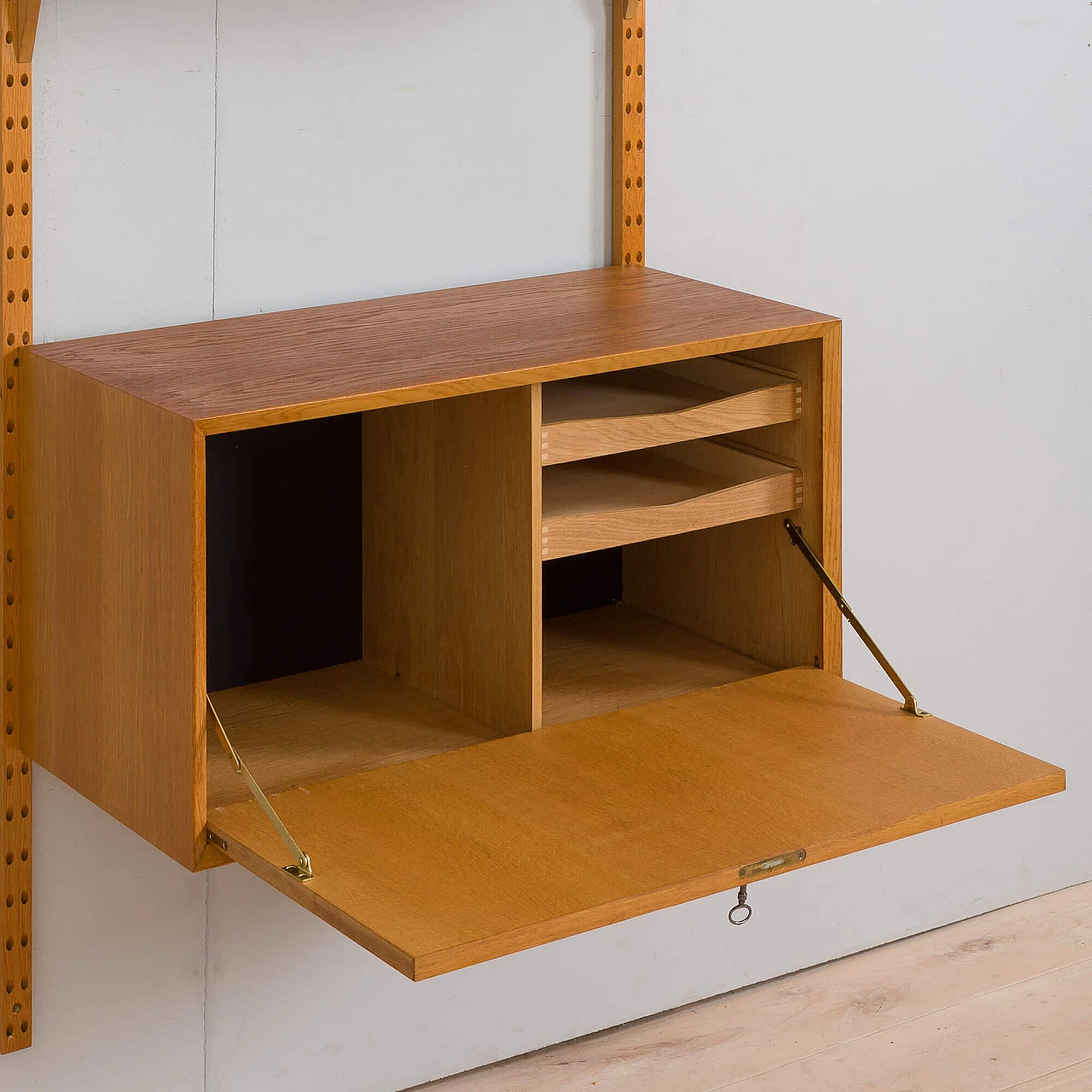 Oak wall cabinet with secretaire by Poul Cadovious, 1960s 4