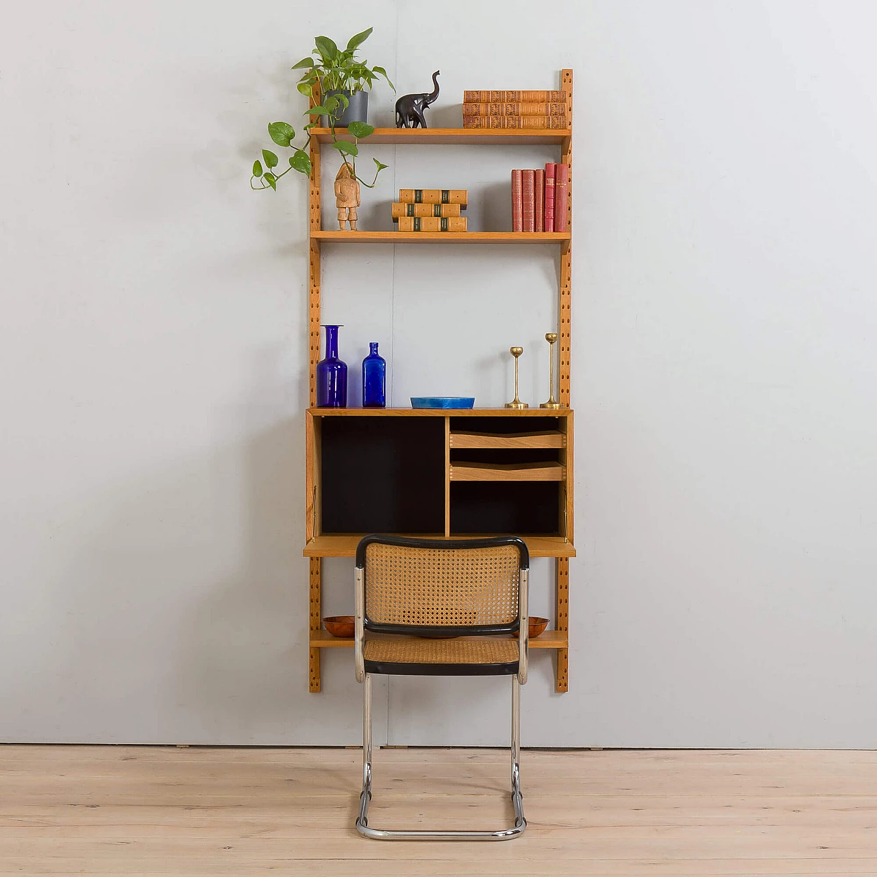 Oak wall cabinet with secretaire by Poul Cadovious, 1960s 14