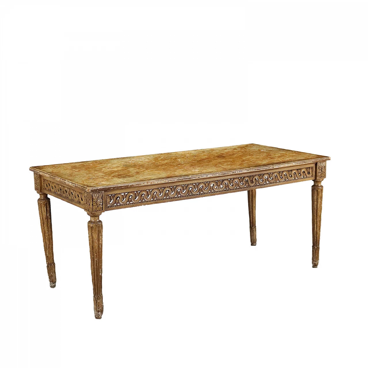 Tavolo in stile Neoclassico in legno intagliato e laccato, anni '50 1