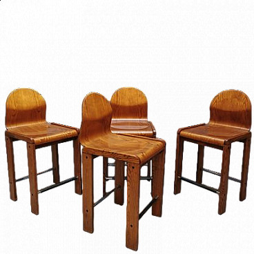 4 Wooden stools, 1960s