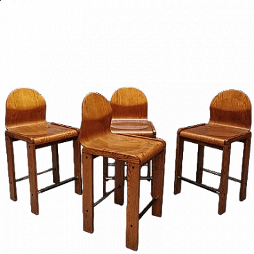 4 Wooden stools, 1960s