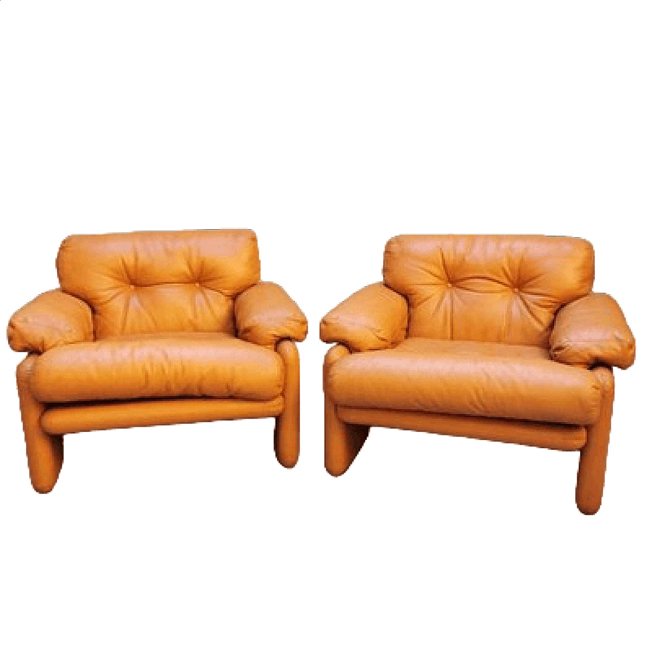 Pair of Coronodo armchairs by Afra and Tobia Scarpa for B&B Italia, 1970s 11