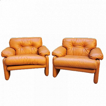 Pair of Coronodo armchairs by Afra and Tobia Scarpa for B&B Italia, 1970s