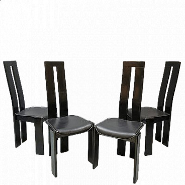 4 Leather chairs by Pietro Costantini, 1980s