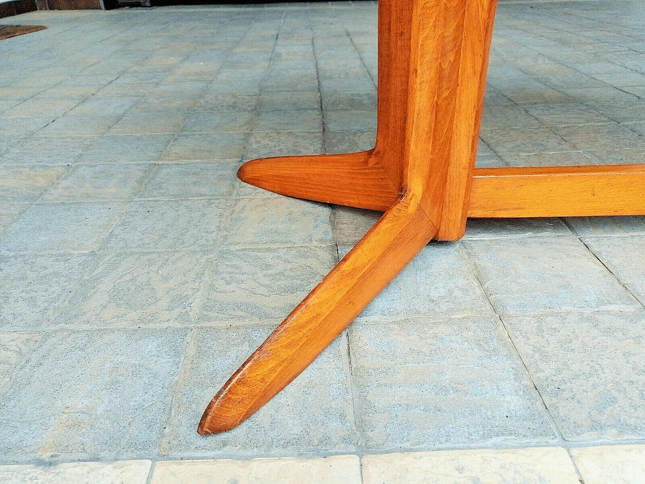 Wooden table with red top by Ico Parisi for Rizzi, 1950s 6