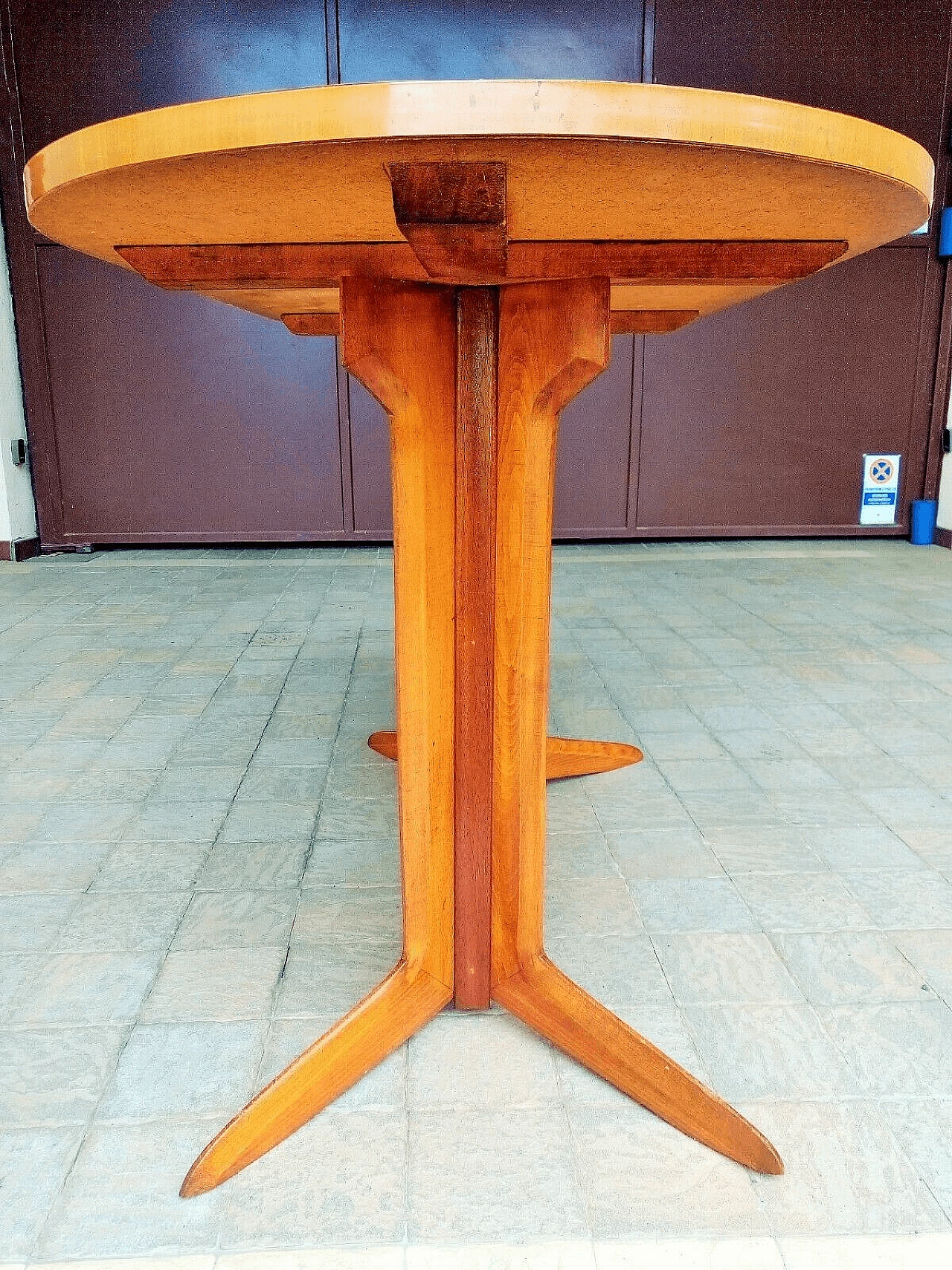 Wooden table with red top by Ico Parisi for Rizzi, 1950s 7