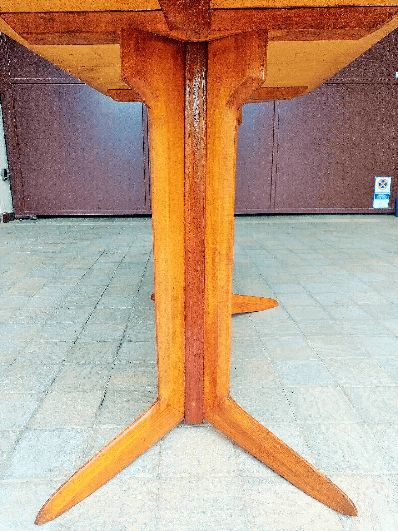 Wooden table with red top by Ico Parisi for Rizzi, 1950s 10