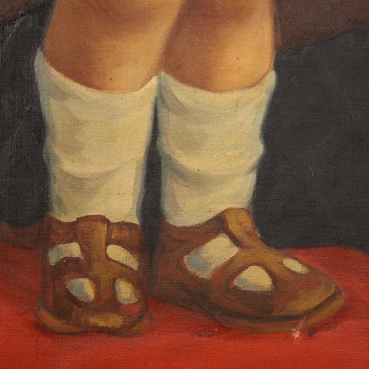 Portrait of a child standing on a chair, oil on canvas, 1921 10