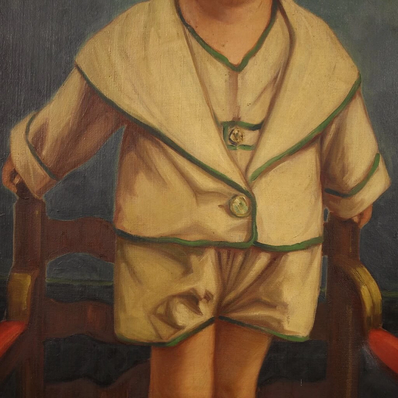 Portrait of a child standing on a chair, oil on canvas, 1921 11