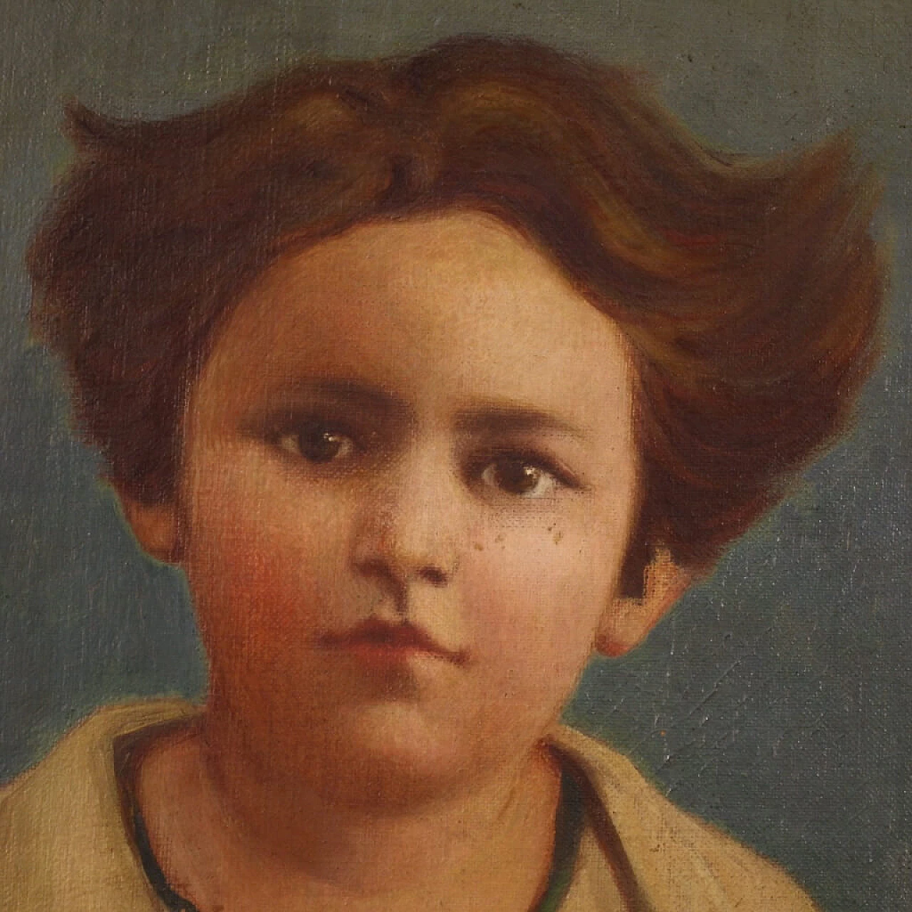 Portrait of a child standing on a chair, oil on canvas, 1921 12