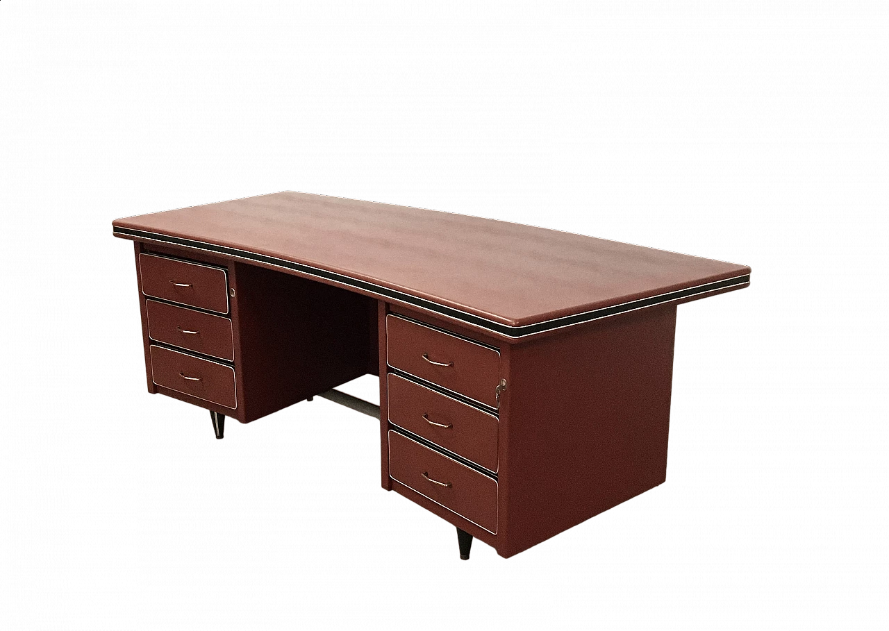 Scrivania con rivestimento in vinile di Umberto Mascagni, anni ‘50 9