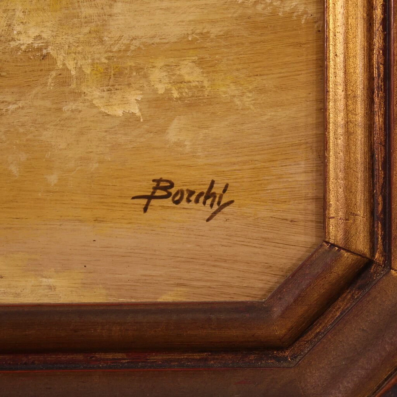 Landscape with building, oil on masonite, 1970s 4