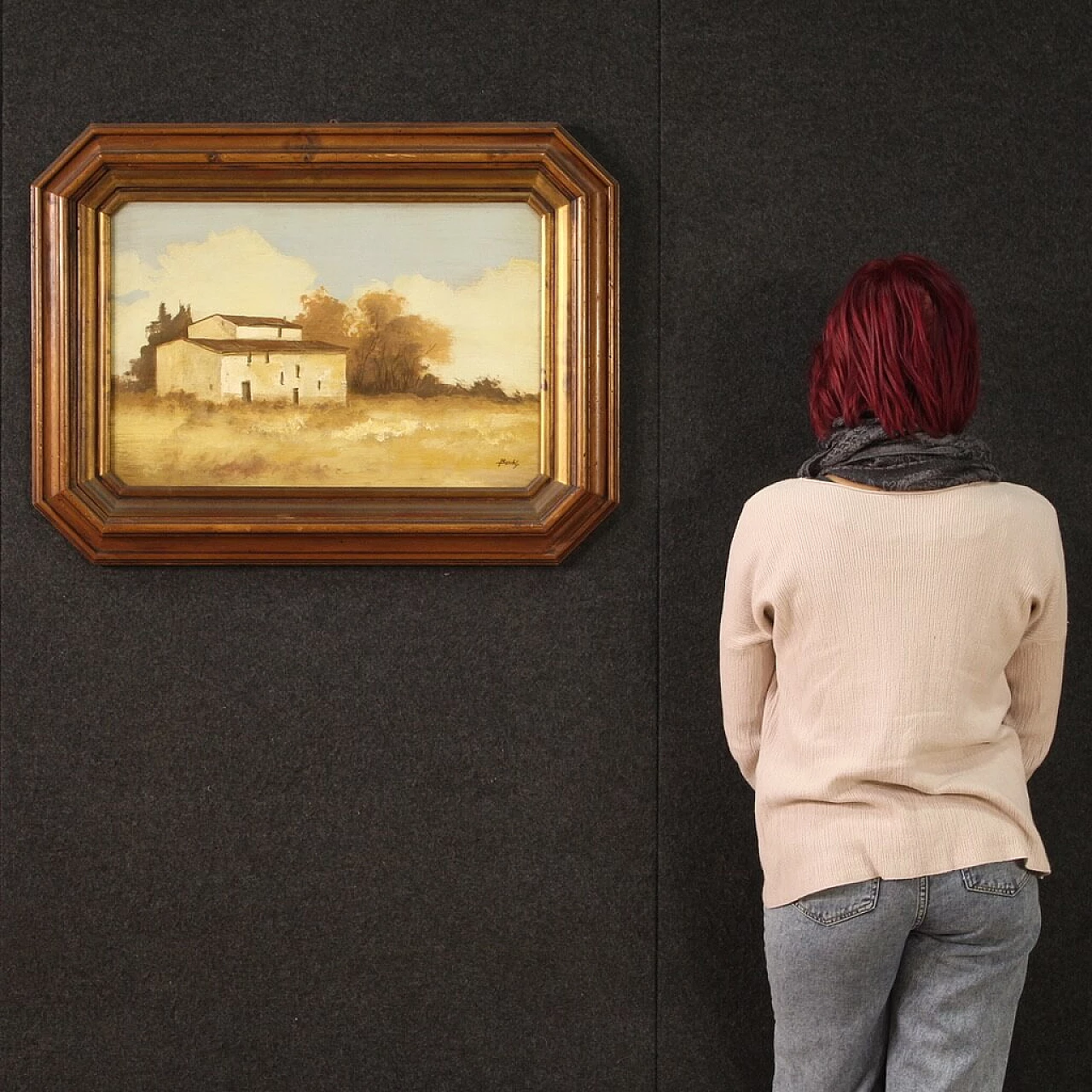 Landscape with building, oil on masonite, 1970s 10