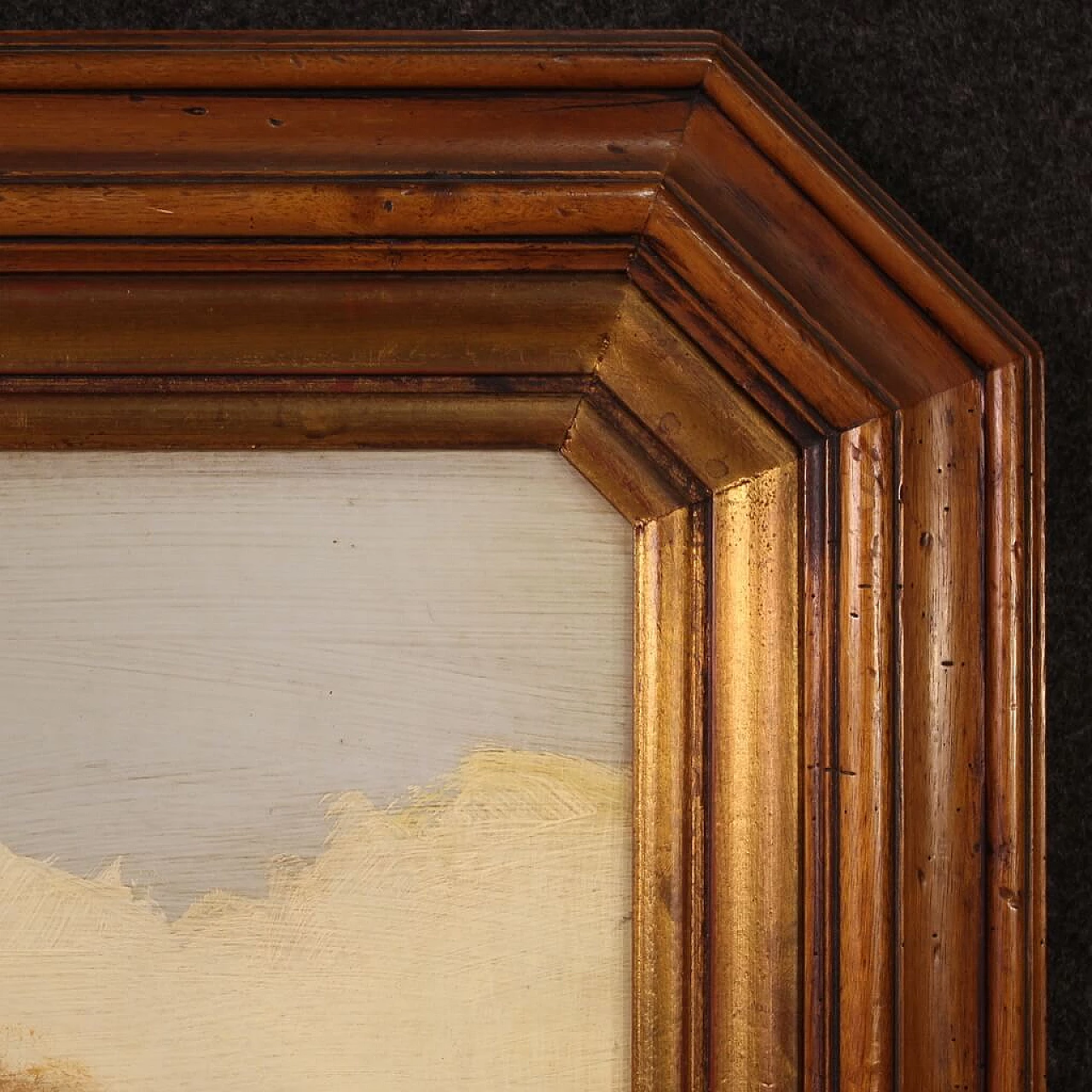 Landscape with building, oil on masonite, 1970s 12