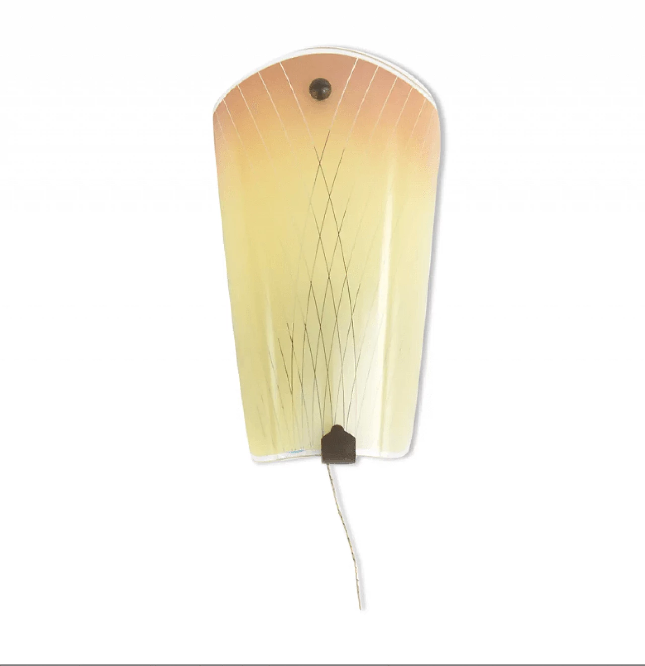 Single wall lamp in glass and brass by AKA Leuchten, 1950s 1