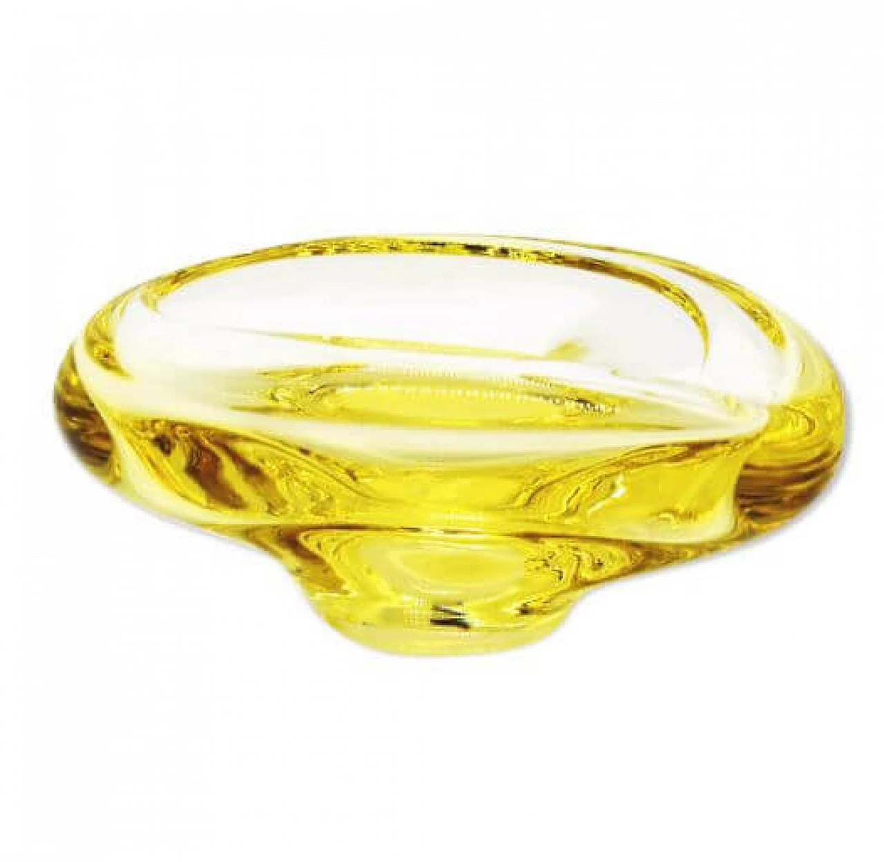 Glass ashtray by Miroslav Klinger for Zelezny Brod Sklo, 1960s 1