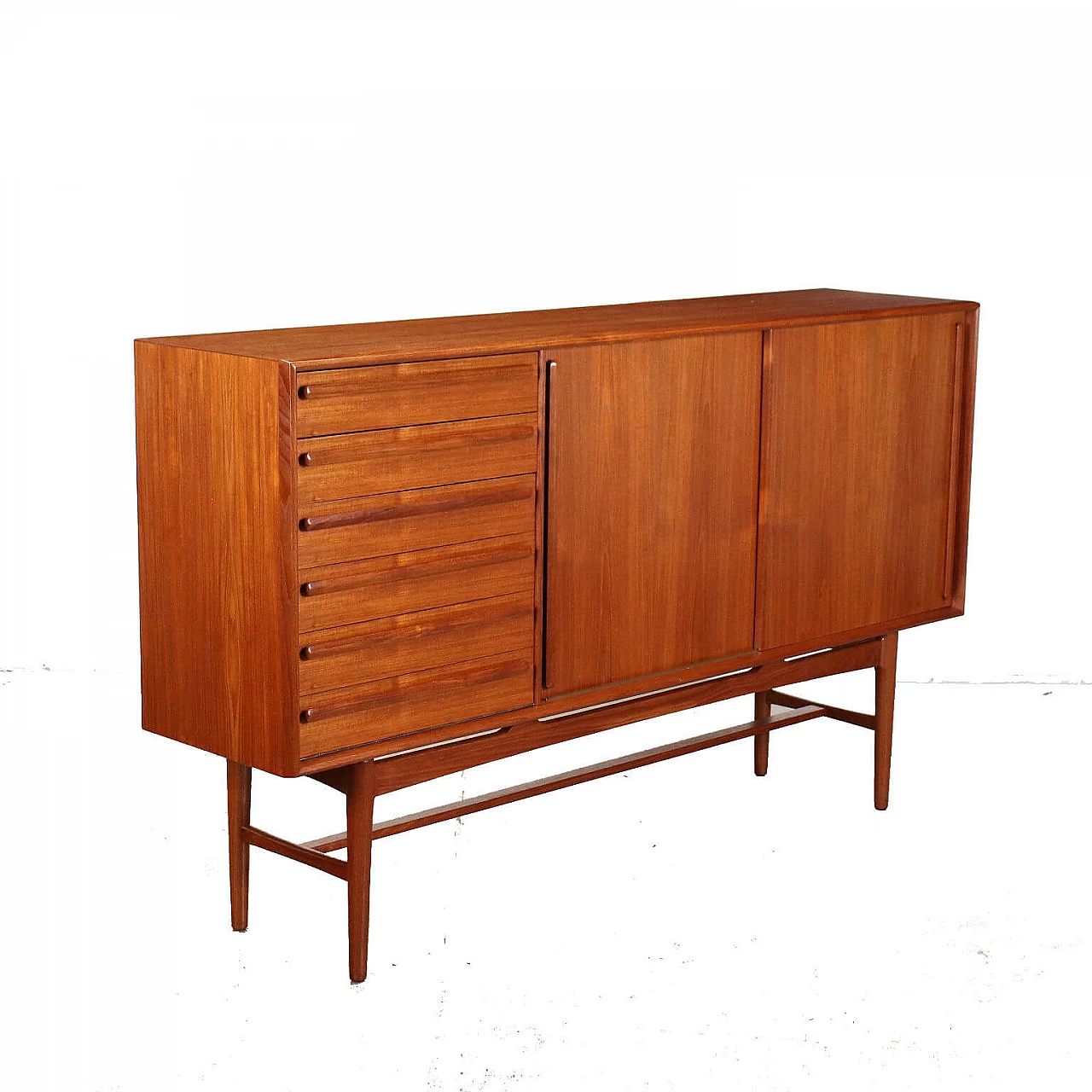 Credenza in legno con cassetti a vista di Bernhard Pedersen & Son, anni '60 1