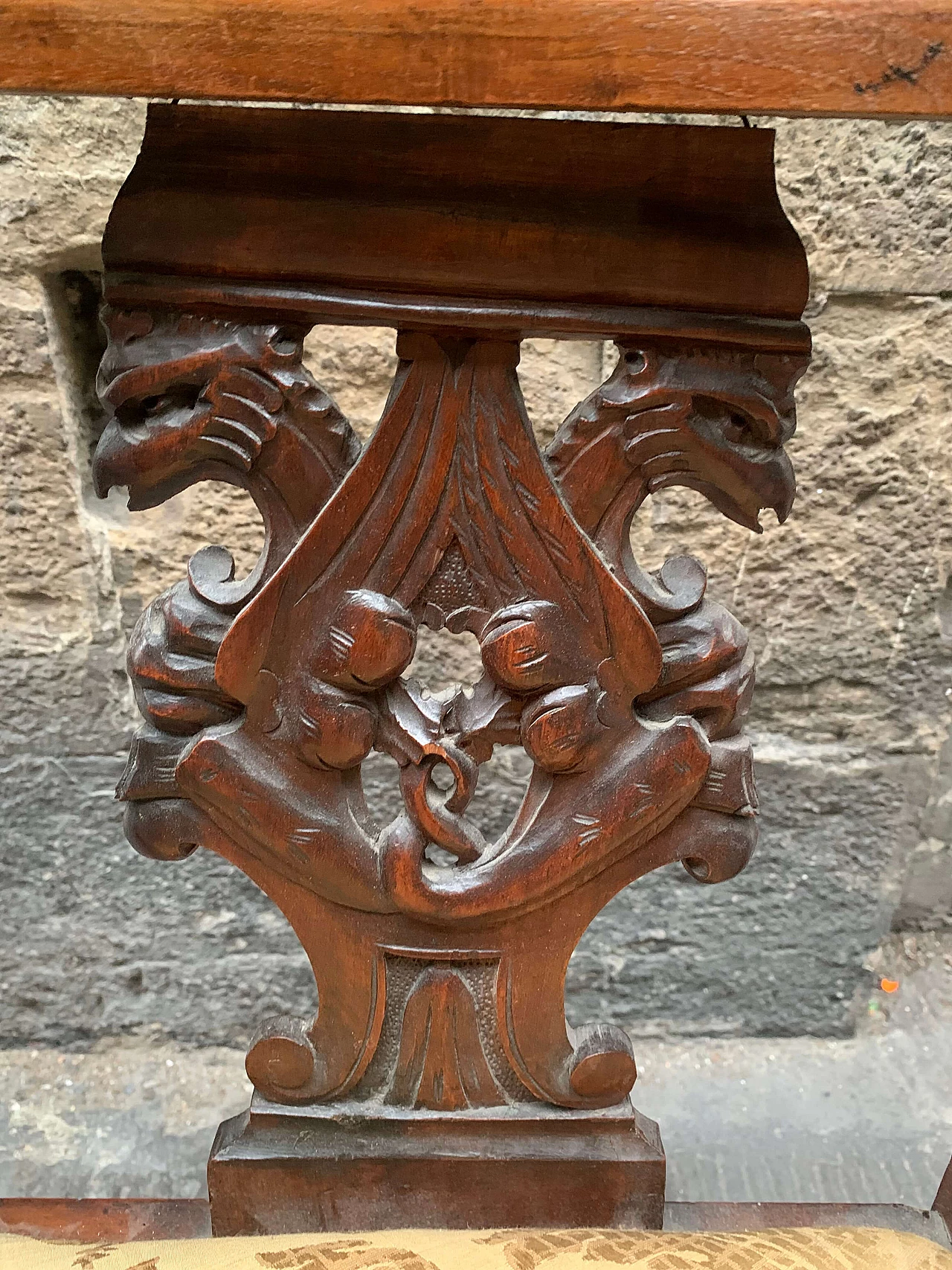Renaissance style corner chair with carvings, 19th century 9