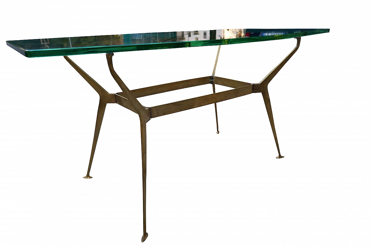 Brass and glass table by Cesare Lacca, 1960s 1