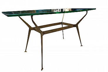 Tavolino in ottone e vetro di Cesare Lacca, anni '60