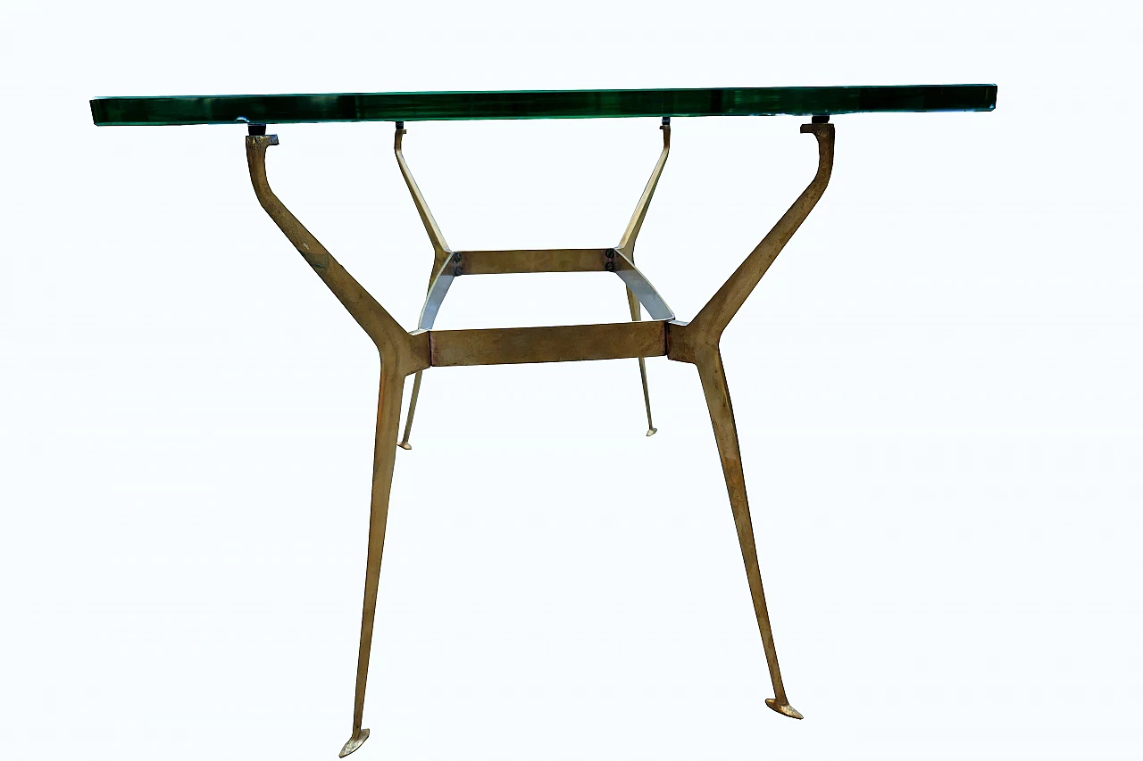 Brass and glass table by Cesare Lacca, 1960s 7