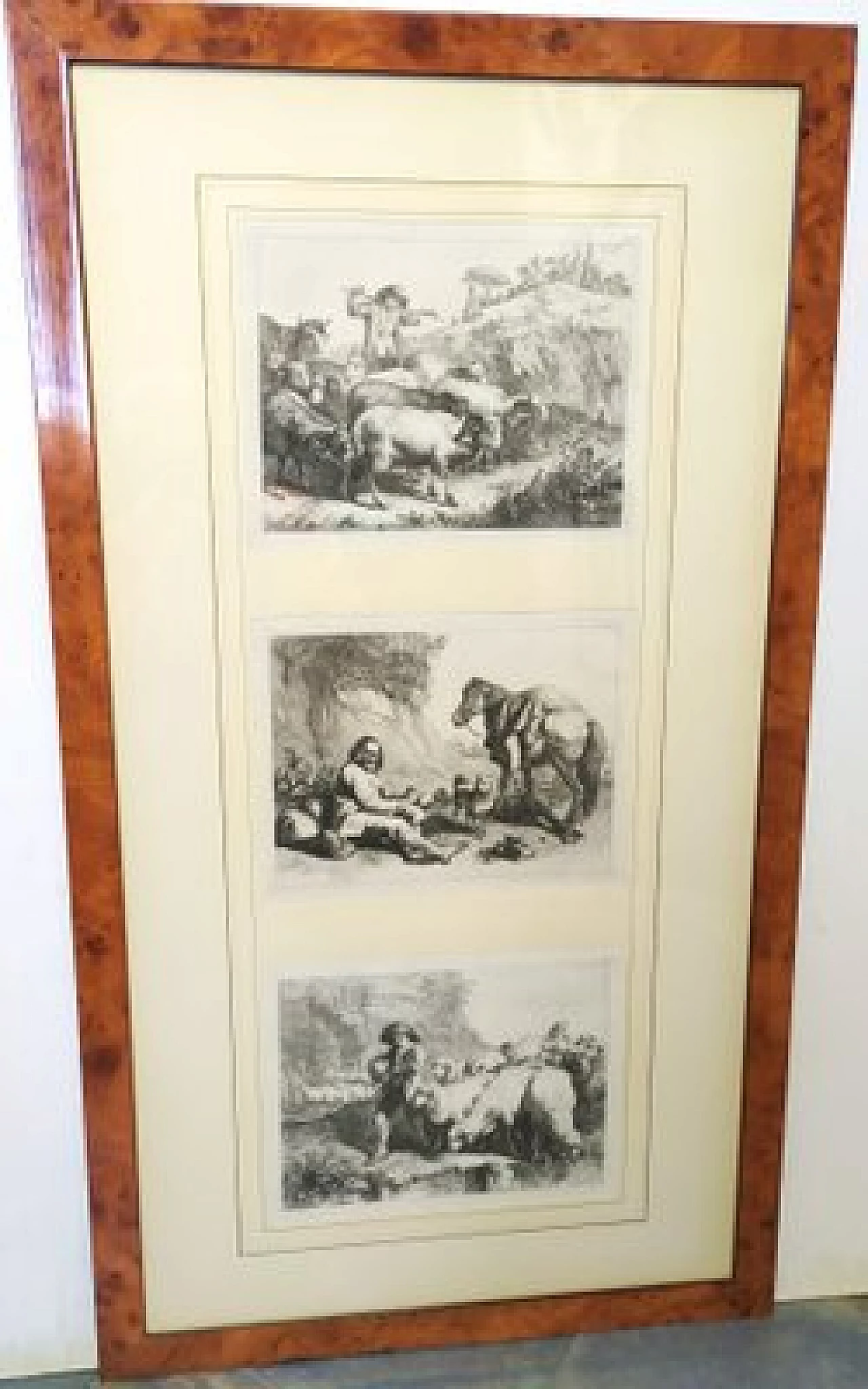 Pair of briarwood frames with engravings by Francesco Londonio, 1763 1