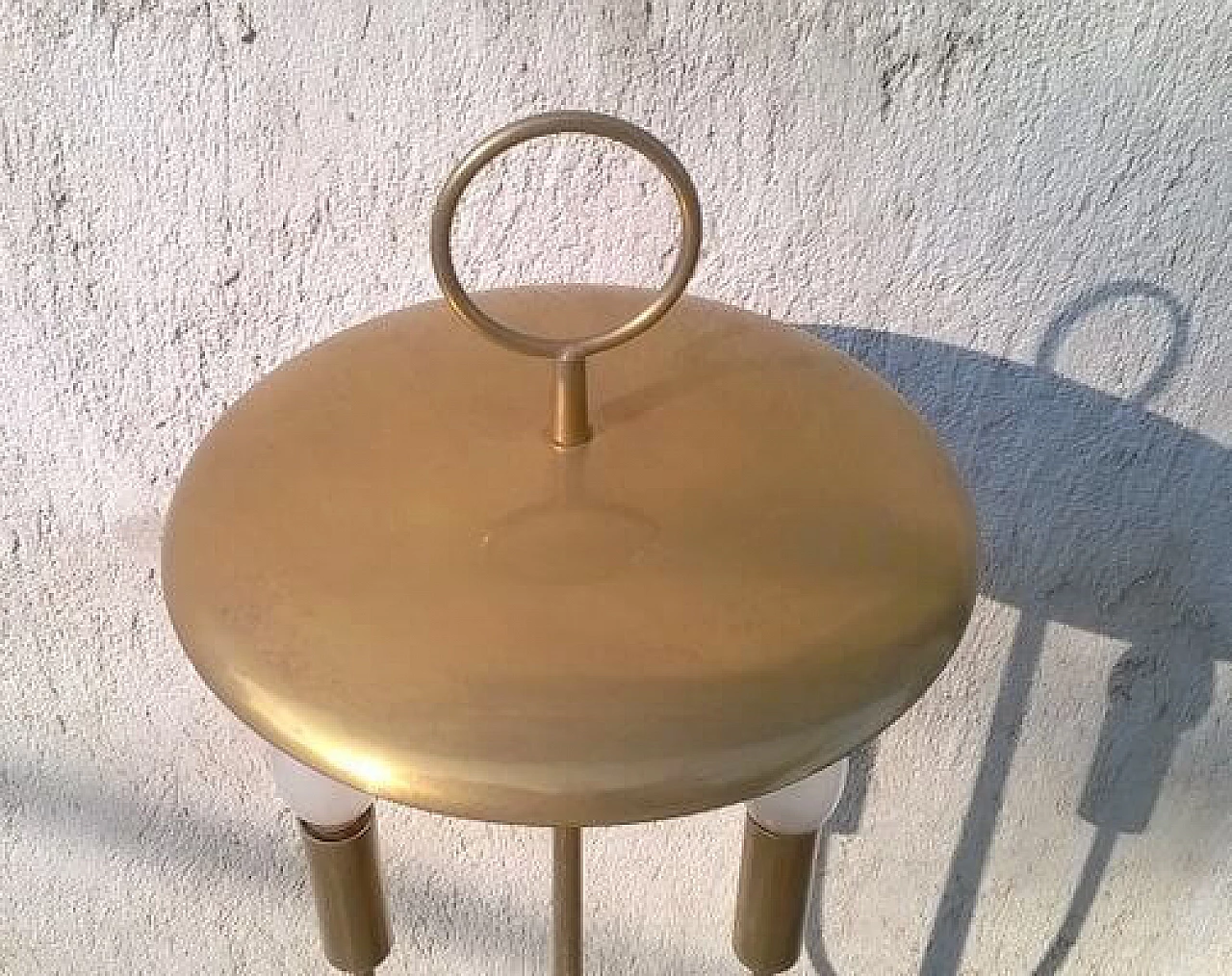 Lampada da tavolo in ottone nello stile di Angelo Lelli, anni '40 3