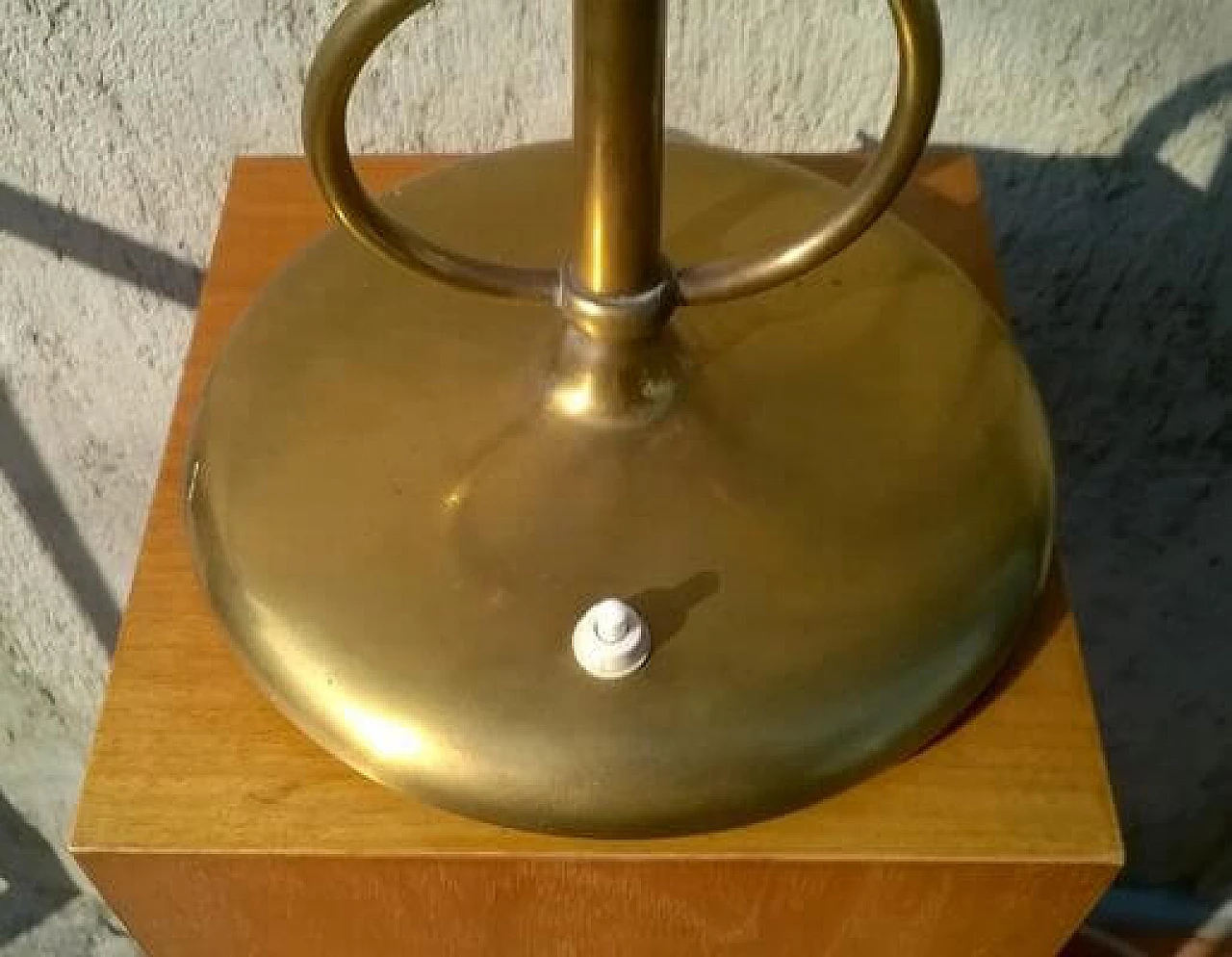 Lampada da tavolo in ottone nello stile di Angelo Lelli, anni '40 5