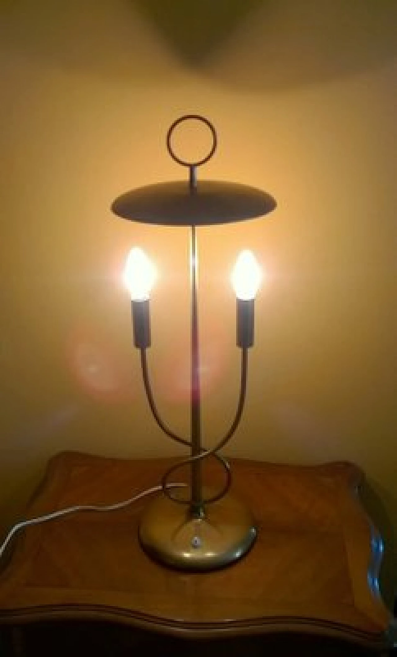 Lampada da tavolo in ottone nello stile di Angelo Lelli, anni '40 7