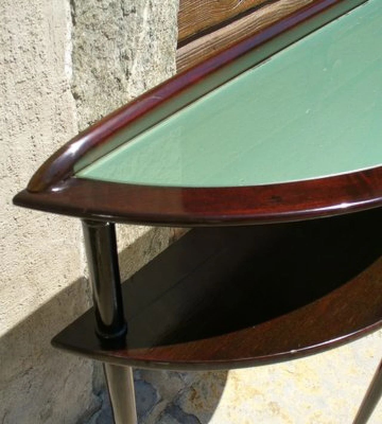 Mahogany console table with glass top attributed to Ico Parisi, 1950s 2