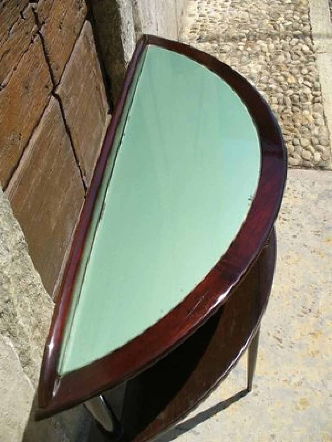 Mahogany console table with glass top attributed to Ico Parisi, 1950s 3