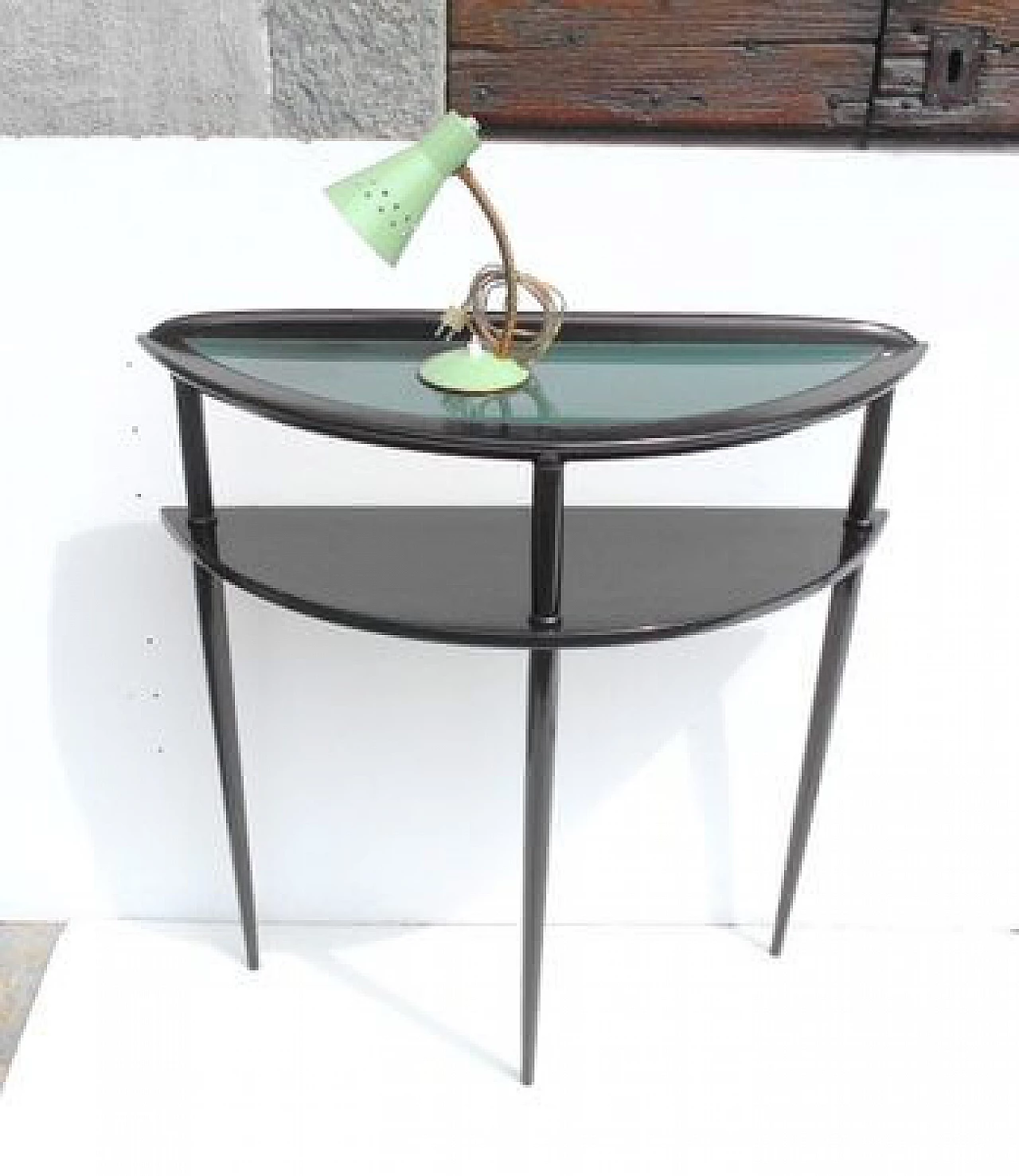 Mahogany console table with glass top attributed to Ico Parisi, 1950s 8