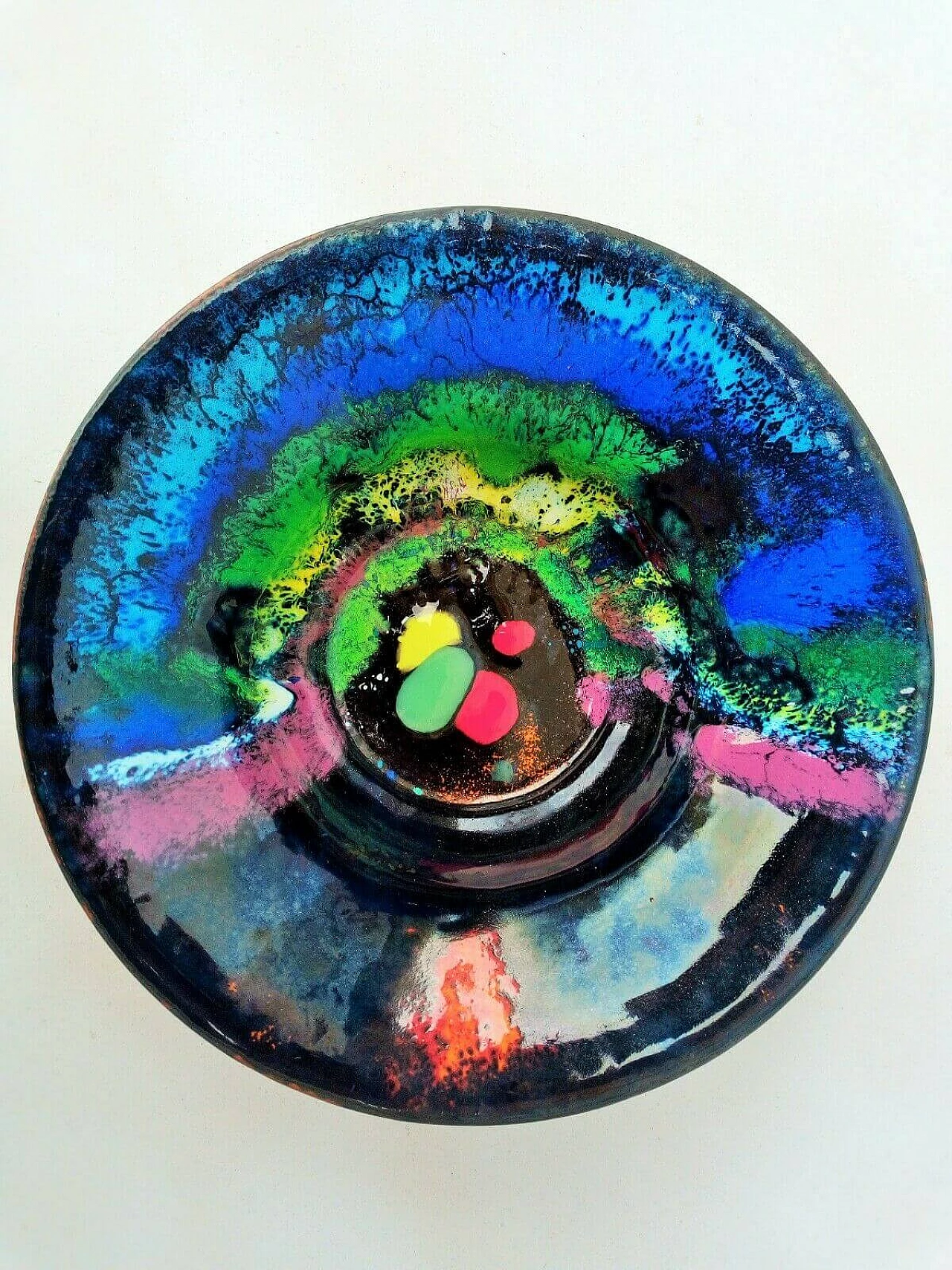 Multicoloured enamelled copper bowl by Paolo De Poli, 1955 2