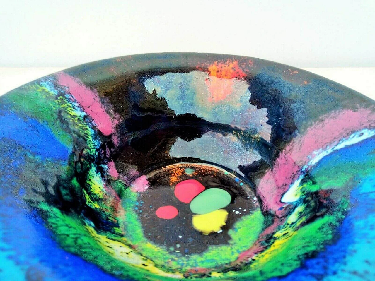 Multicoloured enamelled copper bowl by Paolo De Poli, 1955 6