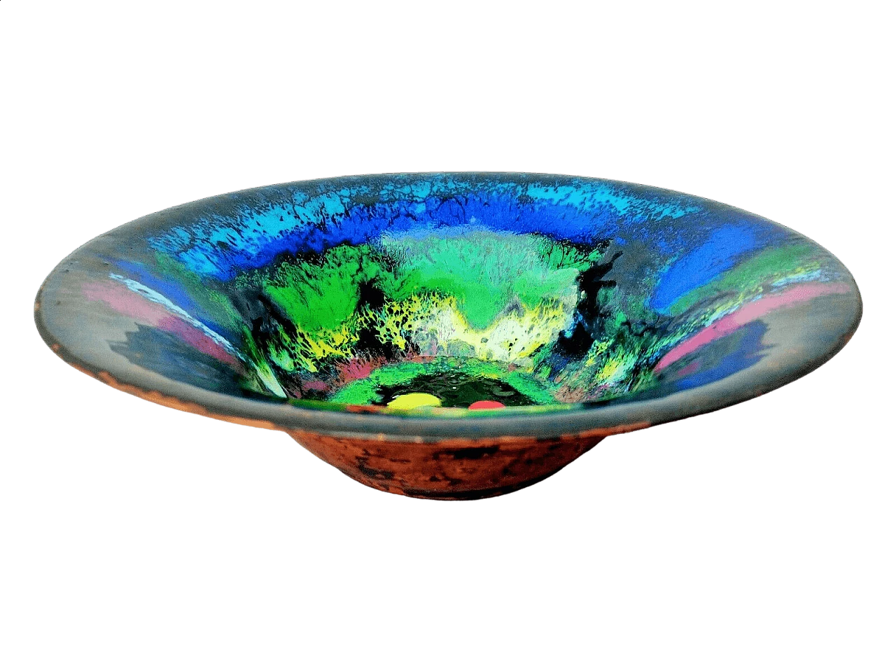 Multicoloured enamelled copper bowl by Paolo De Poli, 1955 13