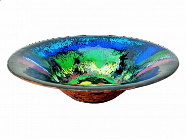 Multicoloured enamelled copper bowl by Paolo De Poli, 1955