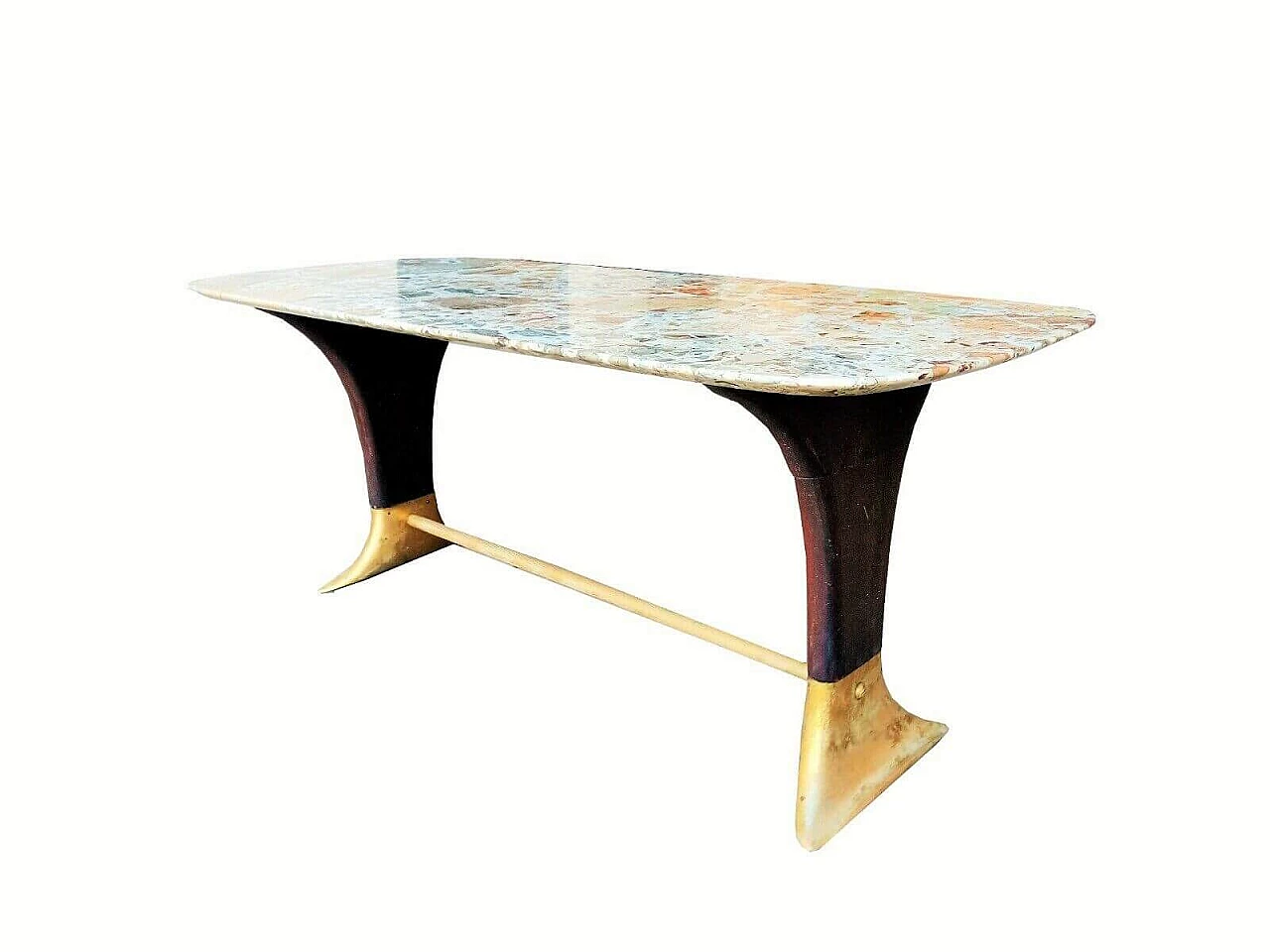 Onyx, wood and brass coffee table by Osvaldo Borsani, 1950s 1