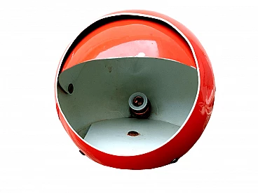 Red metal table lamp by Stilux, 1970s