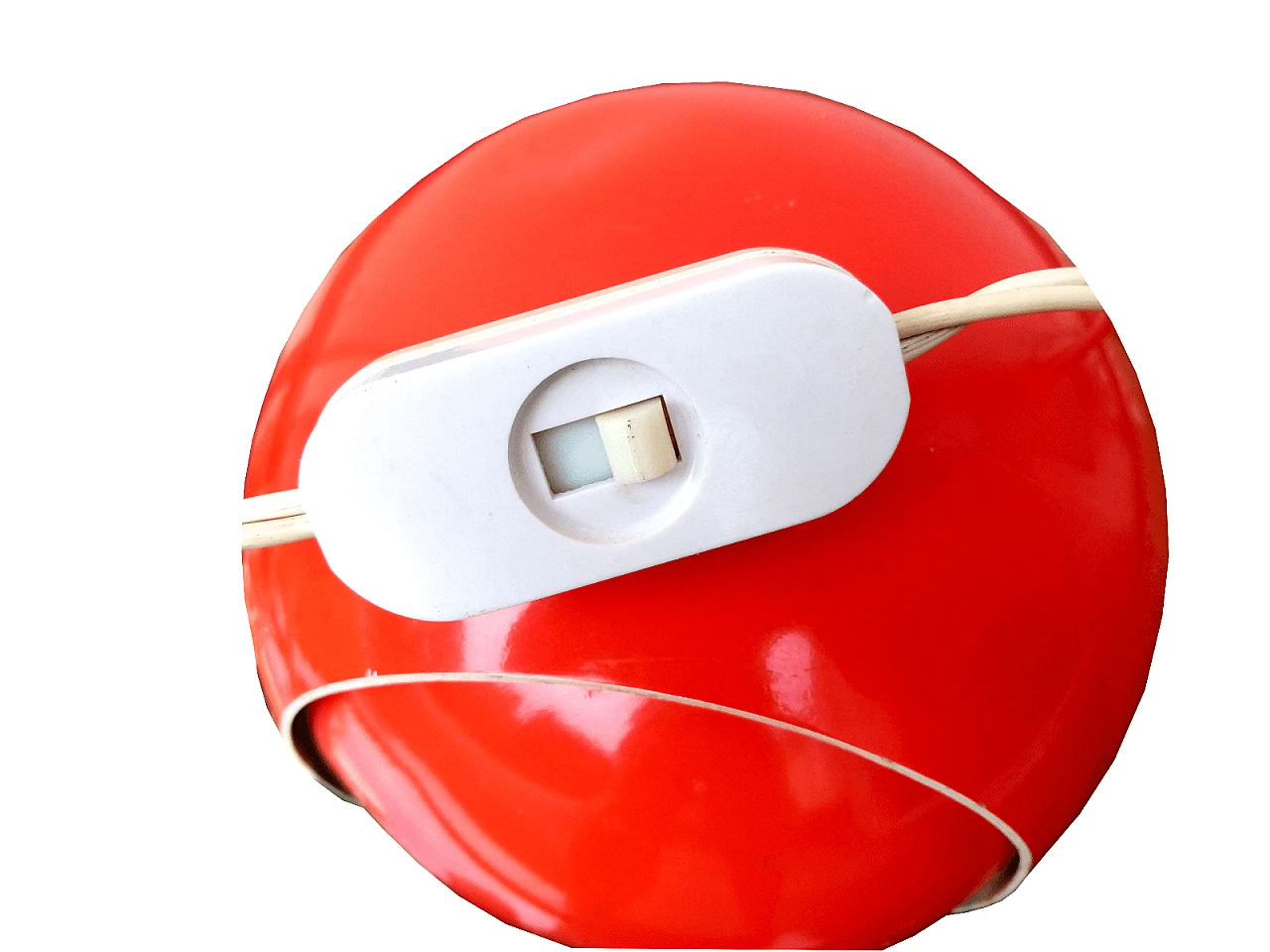 Lampada da tavolo in metallo rosso di Stilux, anni '70 9