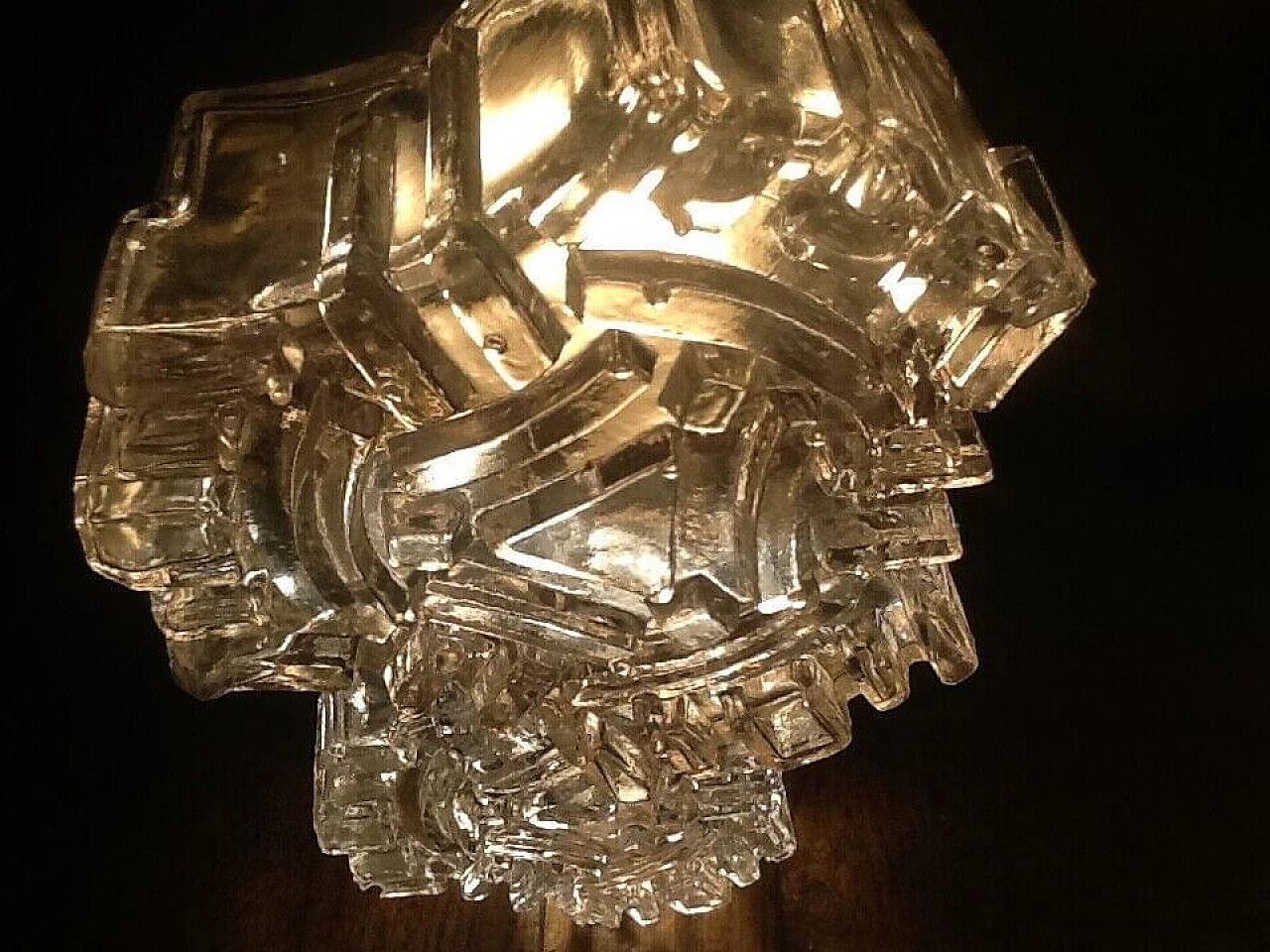 Seven-light metal and glass chandelier for Sciolari, 1970s 9