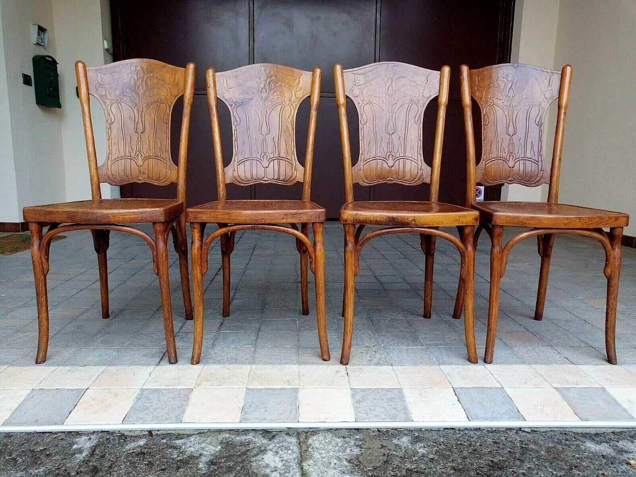 4 Wooden chairs by Jacob and Joseph Kohn, early 20th century 1