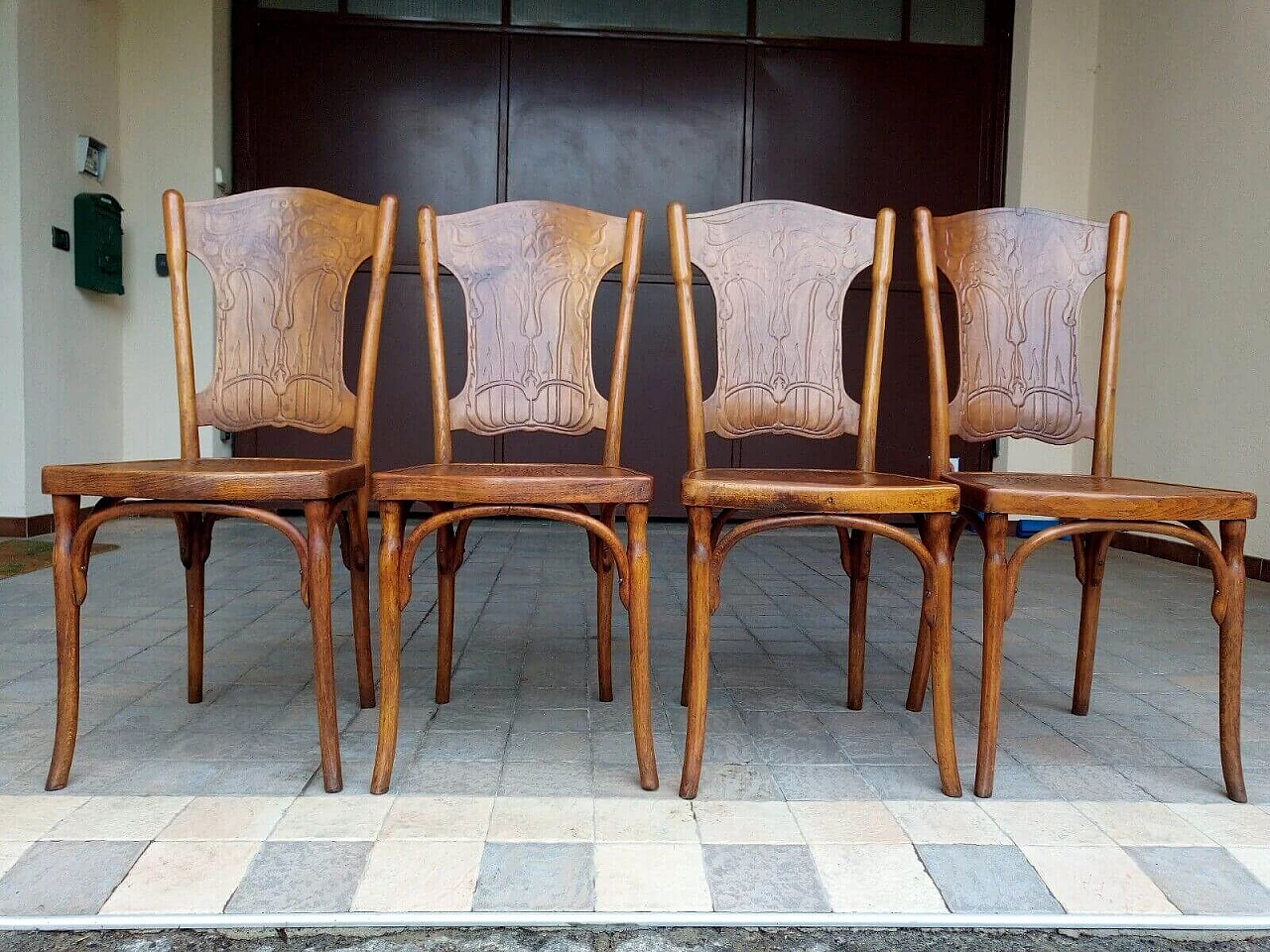 4 Wooden chairs by Jacob and Joseph Kohn, early 20th century 2
