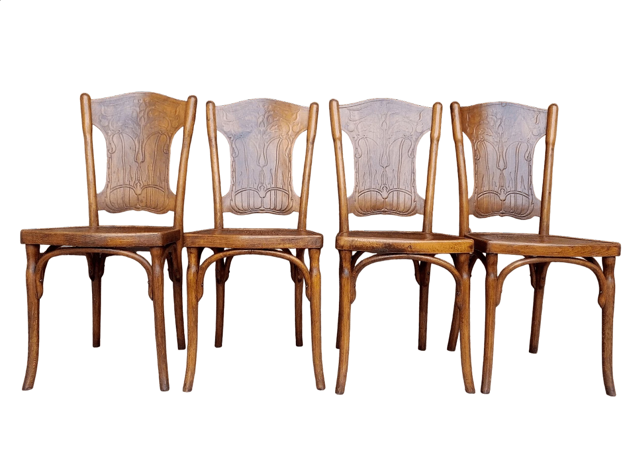 4 Wooden chairs by Jacob and Joseph Kohn, early 20th century 10