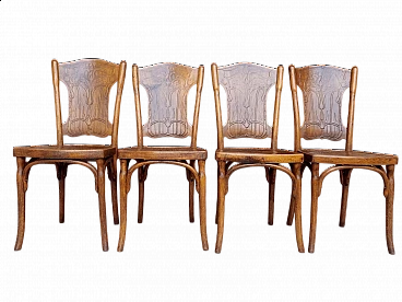 4 Wooden chairs by Jacob and Joseph Kohn, early 20th century