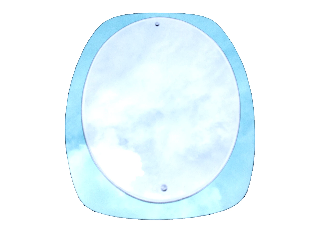 Specchio ovale con cornice azzurra, anni '60 4