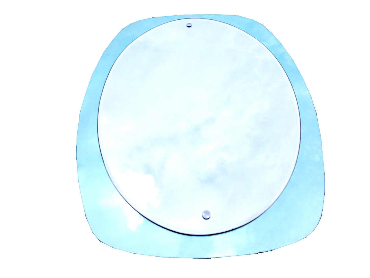Specchio ovale con cornice azzurra, anni '60 5