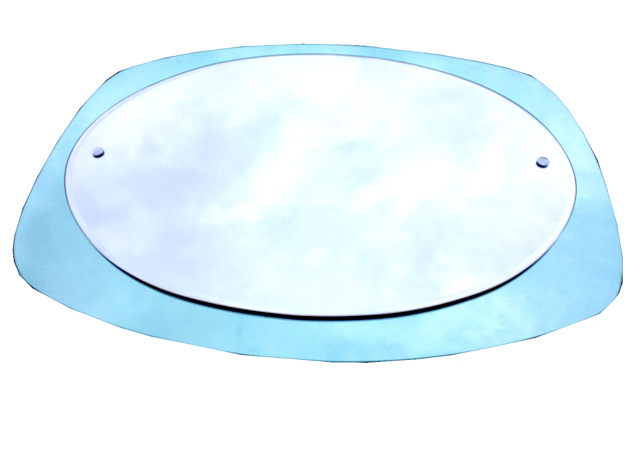 Specchio ovale con cornice azzurra, anni '60 9